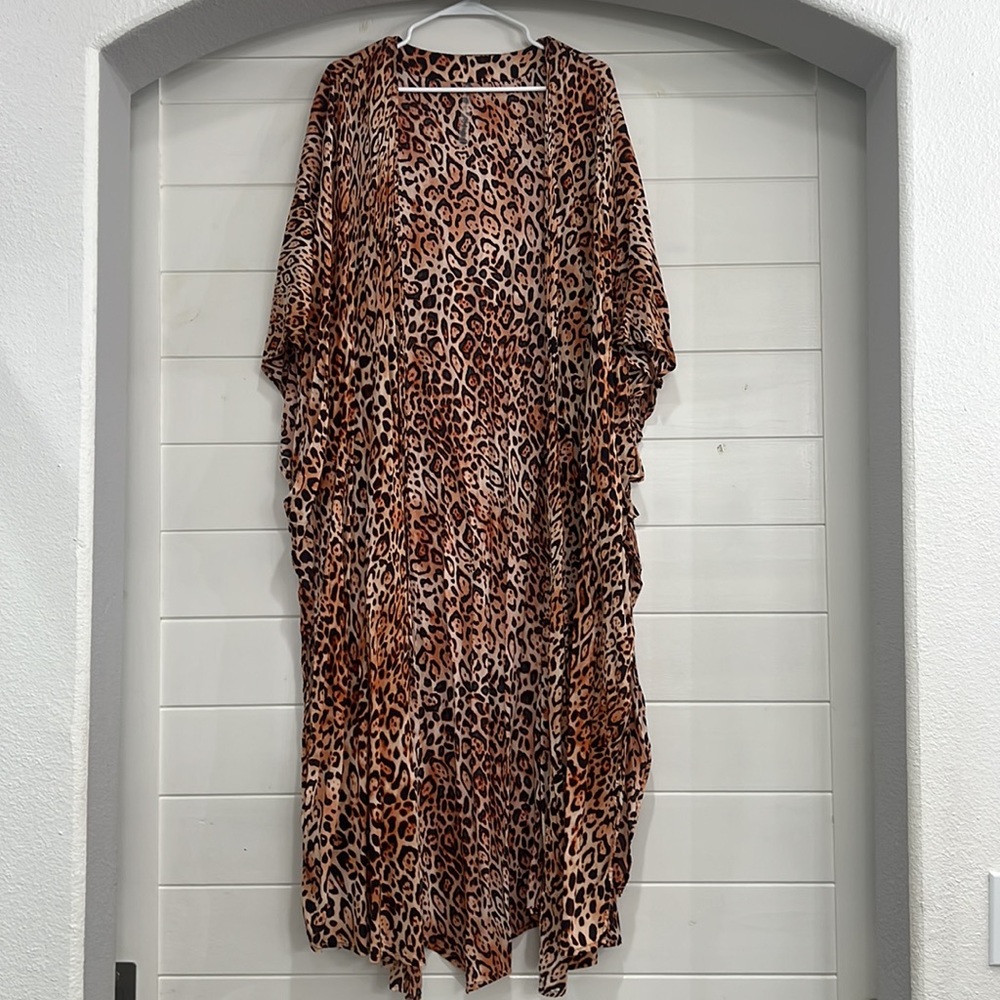 Leopard print cover up